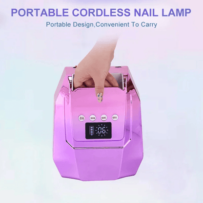 98W Cordless UV LED Nail Lamp – Fast-Curing Gel Dryer with Mirror Finish