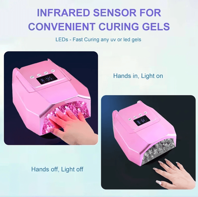 98W Cordless UV LED Nail Lamp – Fast-Curing Gel Dryer with Mirror Finish