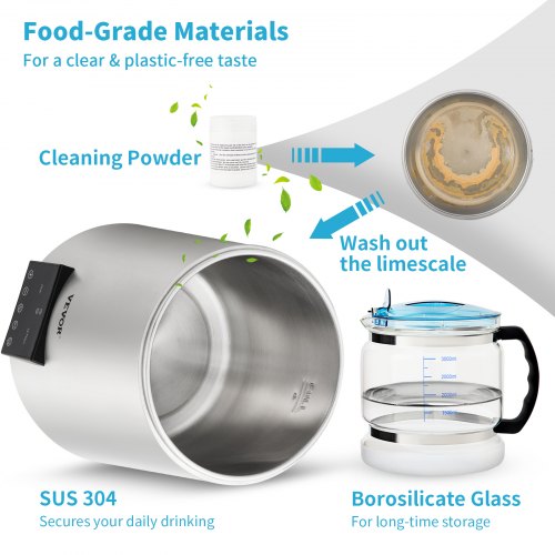 Premium Stainless Steel Countertop Water Distiller Pure Water Machine