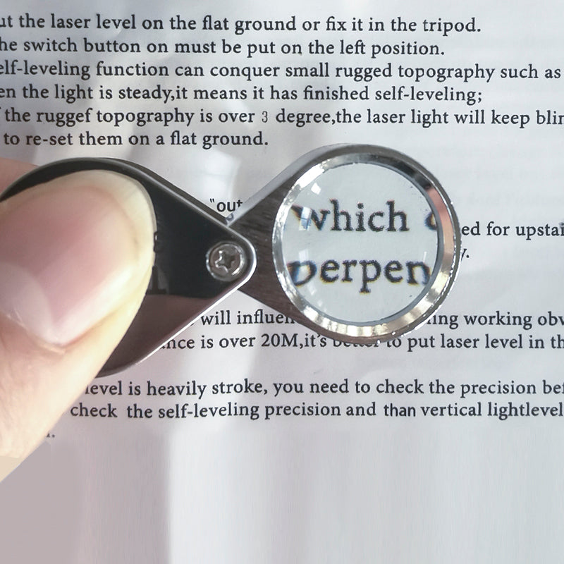 Pocket Loupe Magnifier Jewelry Magnifying Glass, Foldable Triplet Diamond Lupa Eye Glass Tool for Jewelers & Reading