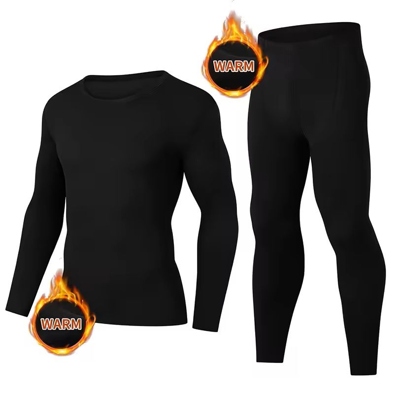 Mens Thermal Underwear Set Long Sleeve Top and Bottom