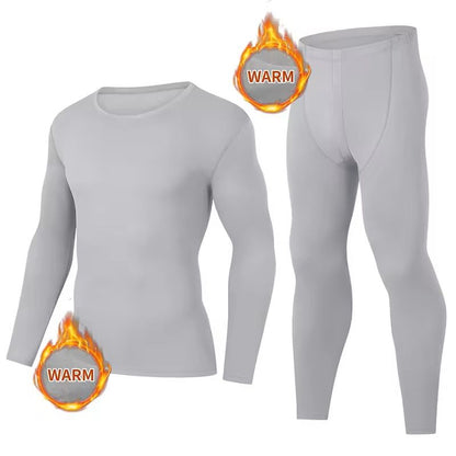 Mens Thermal Underwear Set Long Sleeve Top and Bottom