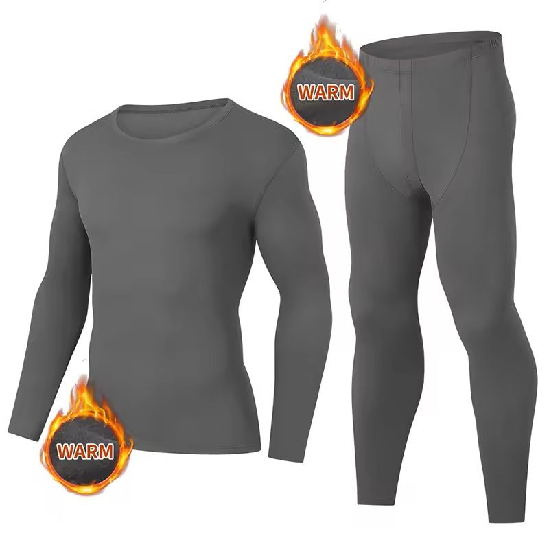 Mens Thermal Underwear Set Long Sleeve Top and Bottom