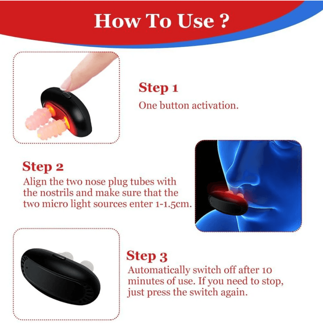 Cordless Red Light Nasal Therapy Device for Rhinitis and Sinus Relief