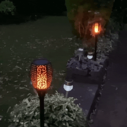Solar Flame Torch Lights - Realistic Outdoor Solar Fire Lights, Outdoor Garden Decorations, Gift for Garden Lovers