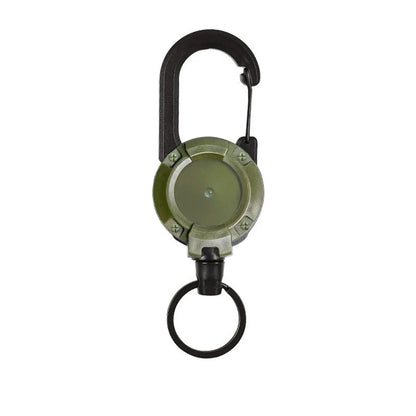 Heavy Duty Retractable Carabiner Key Chain Reel, Steel Wire Rope, Spring Buckle, Secure Pull Keyring for Tools