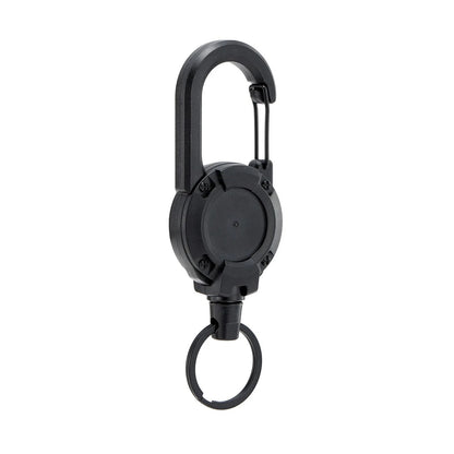 Heavy Duty Retractable Carabiner Key Chain Reel, Steel Wire Rope, Spring Buckle, Secure Pull Keyring for Tools