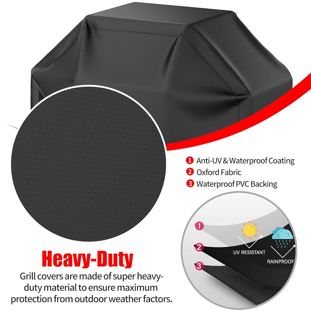 GrillGuard Pro Heavy Duty Waterproof BBQ Cover – Heat & Stain Resistant, All-Season Protection