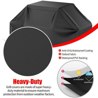 GrillGuard Pro Heavy Duty Waterproof BBQ Cover – Heat & Stain Resistant, All-Season Protection