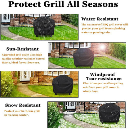 GrillGuard Pro Heavy Duty Waterproof BBQ Cover – Heat & Stain Resistant, All-Season Protection