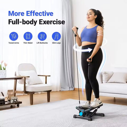 Mini Twist Stepper with Resistance Bands 330 lbs Capacity