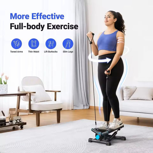 Mini Twist Stepper with Resistance Bands 330 lbs Capacity