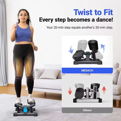 Mini Twist Stepper with Resistance Bands 330 lbs Capacity