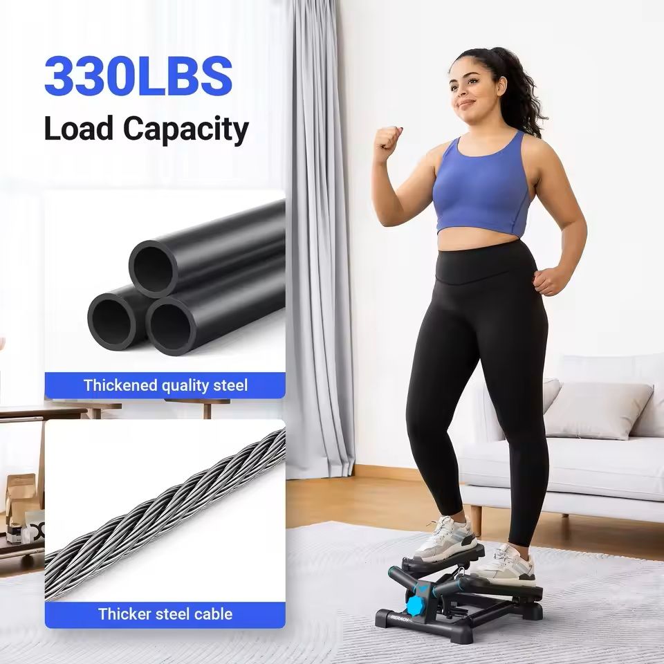 Mini Twist Stepper with Resistance Bands 330 lbs Capacity