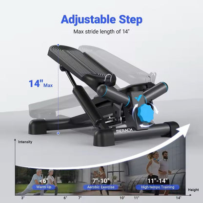 Mini Twist Stepper with Resistance Bands 330 lbs Capacity