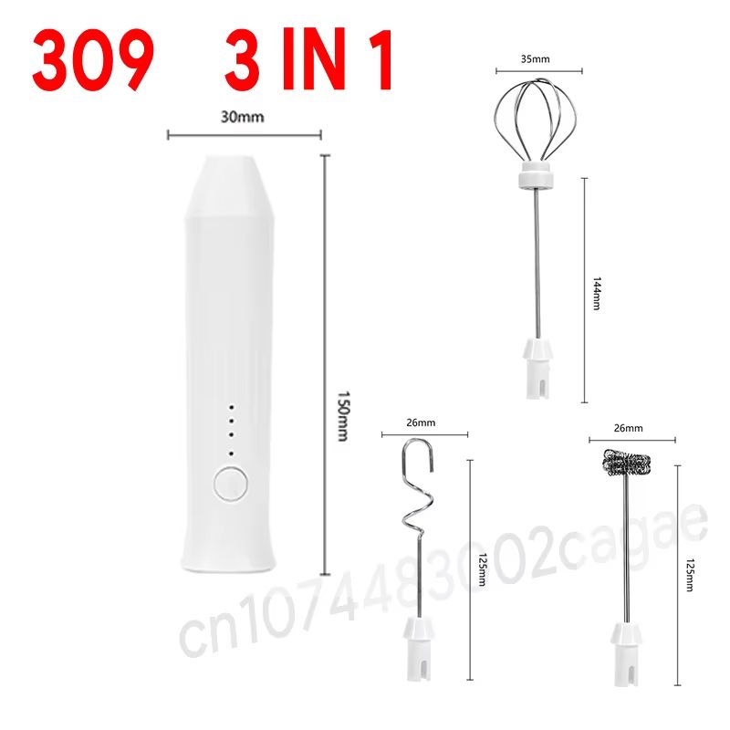 USB Rechargeable Handheld Milk Frother – Mini Milk Frother Wand with 3 Speeds, Portable USB Rechargeable Frother for Cof