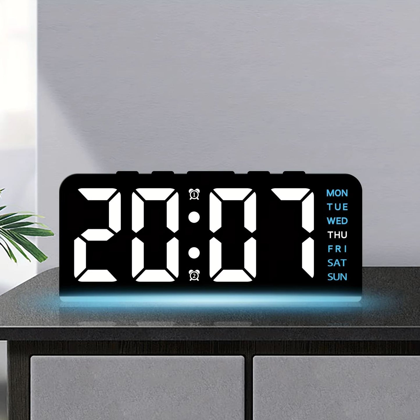 Modern LED Digital Alarm Clock with Temperature Display and Night Light – Sleek Desktop Clock for Bedrooms & Offices