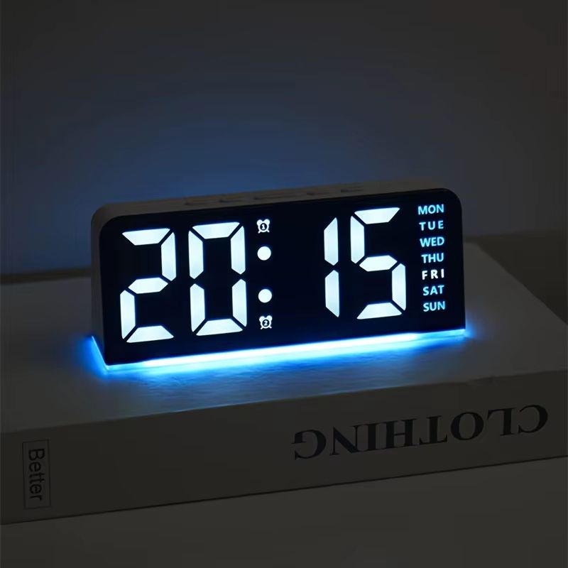 Modern LED Digital Alarm Clock with Temperature Display and Night Light – Sleek Desktop Clock for Bedrooms & Offices