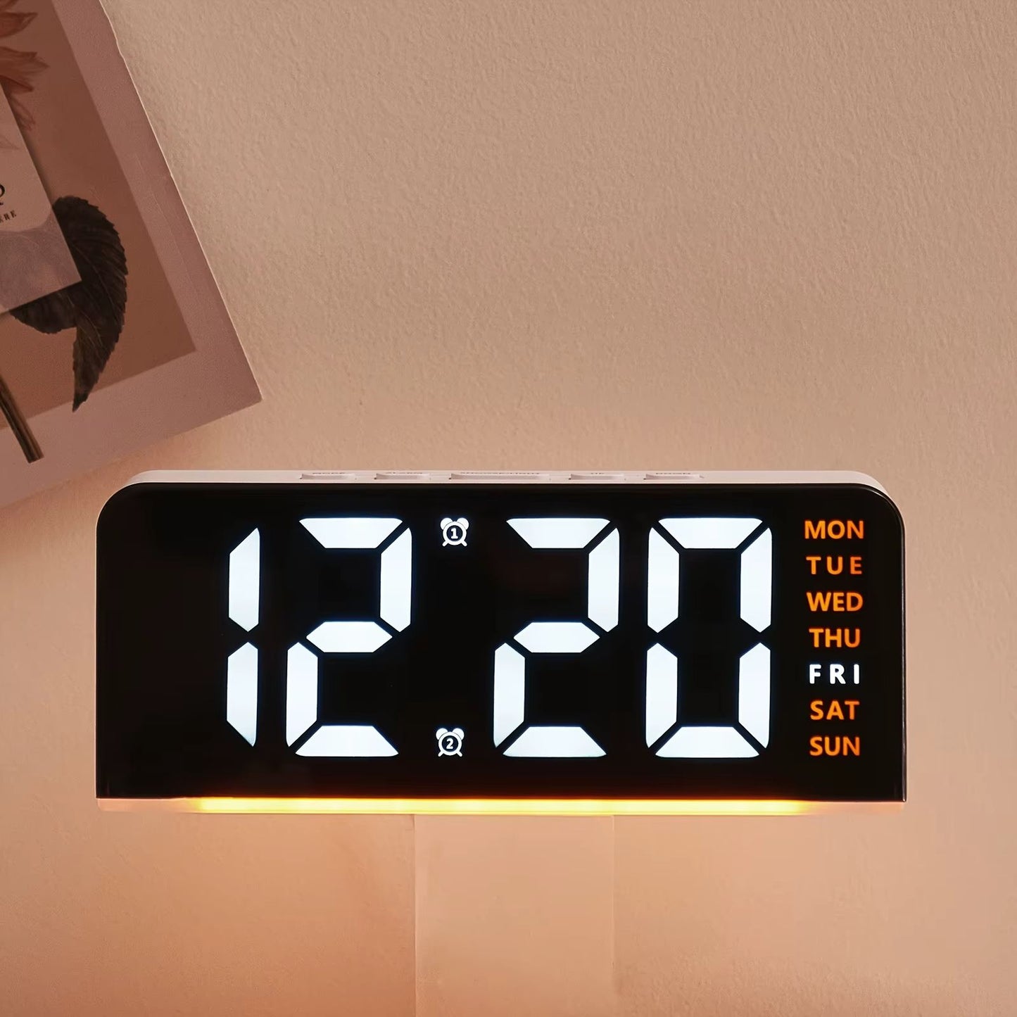 Modern LED Digital Alarm Clock with Temperature Display and Night Light – Sleek Desktop Clock for Bedrooms & Offices