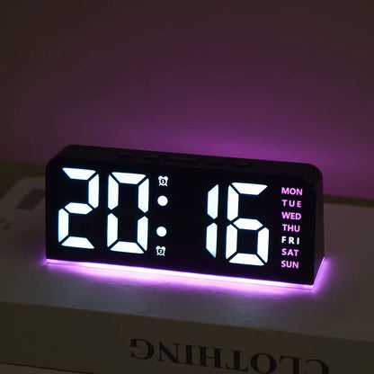 Modern LED Digital Alarm Clock with Temperature Display and Night Light – Sleek Desktop Clock for Bedrooms & Offices