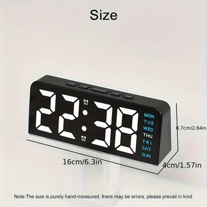 Modern LED Digital Alarm Clock with Temperature Display and Night Light – Sleek Desktop Clock for Bedrooms & Offices