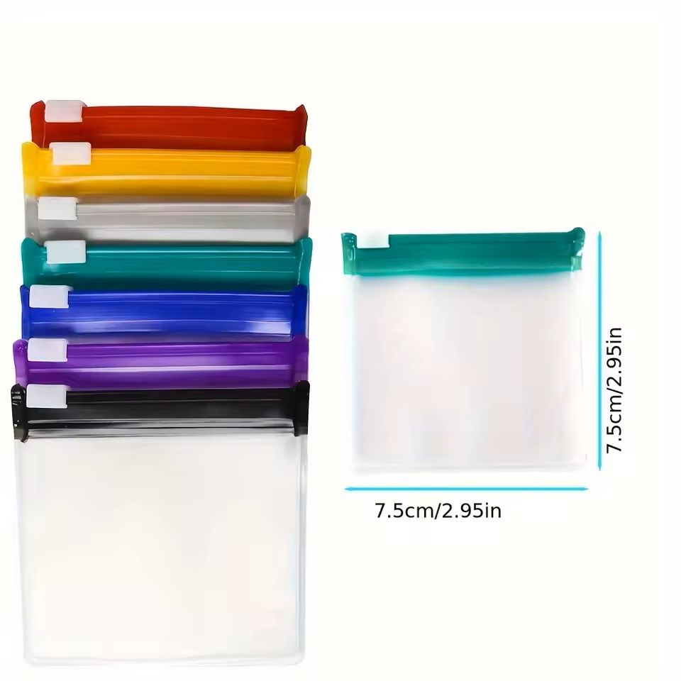 7 Piece Reusable Zippered Pill Pouch Set