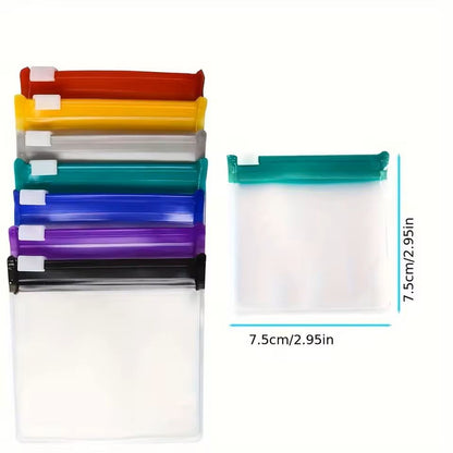 7 Piece Reusable Zippered Pill Pouch Set