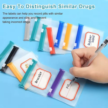 7 Piece Reusable Zippered Pill Pouch Set