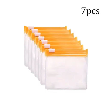 7 Piece Reusable Zippered Pill Pouch Set