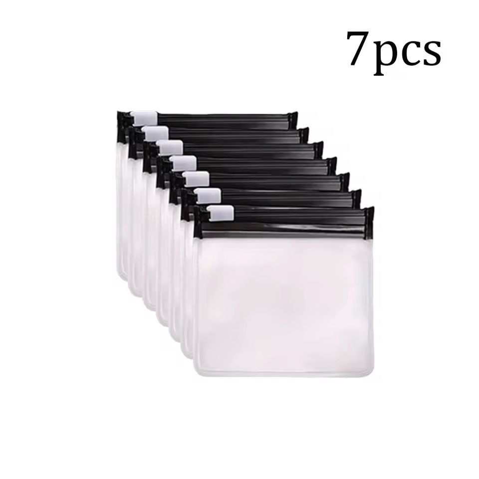 7 Piece Reusable Zippered Pill Pouch Set