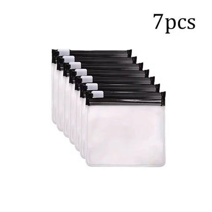 7 Piece Reusable Zippered Pill Pouch Set