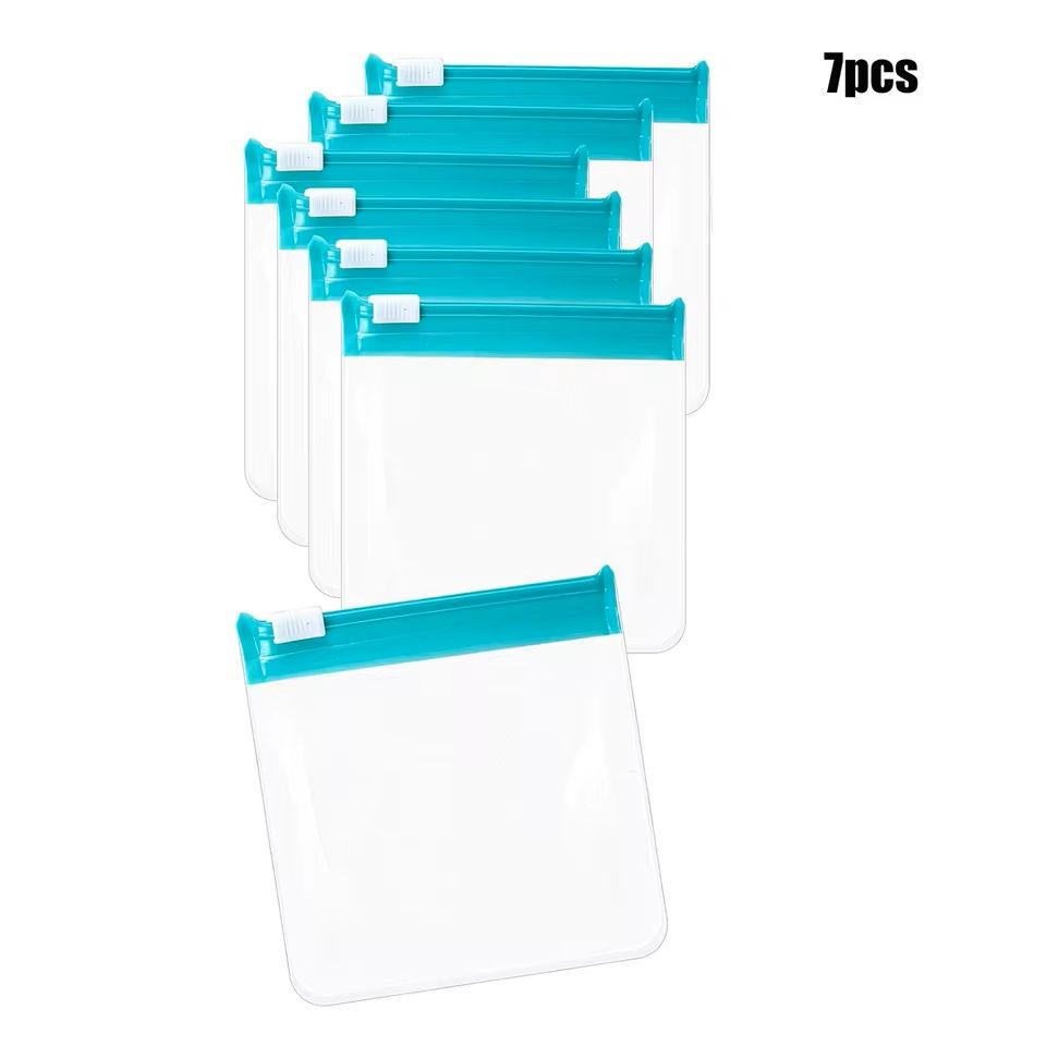 7 Piece Reusable Zippered Pill Pouch Set