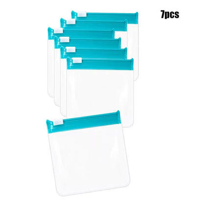 7 Piece Reusable Zippered Pill Pouch Set