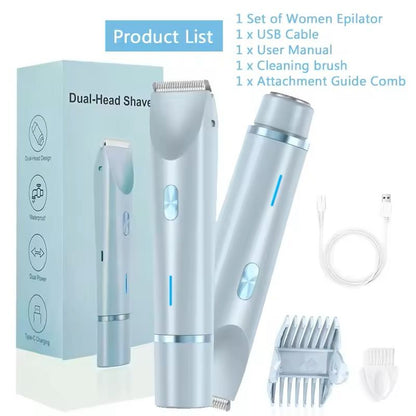 2 in 1 Women Electric Painless Hair Removal Razor and Trimmer