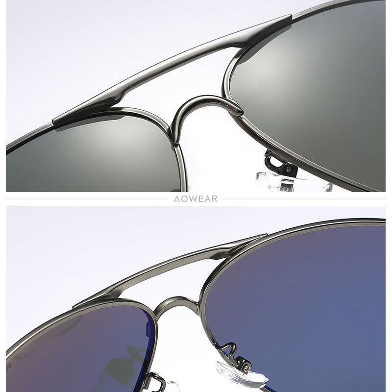 Men's Aviation Sunglasses, Men Polarized Mirror Lens HD Driving Pilot Sun Glasses for Man