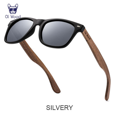 Natural Wooden Sunglasses Men Polarized, Fashion Sun Glasses Original Wood TR90 Frames with UV400 Protection