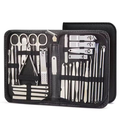 Professional Stainless Steel Manicure and Pedicure Set Grooming Kit with Scissors and Nail Tools