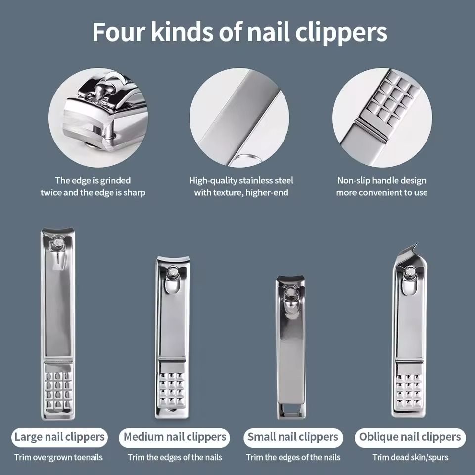 Professional Stainless Steel Manicure and Pedicure Set Grooming Kit with Scissors and Nail Tools