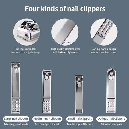Professional Stainless Steel Manicure and Pedicure Set Grooming Kit with Scissors and Nail Tools