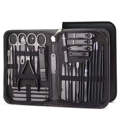 Professional Stainless Steel Manicure and Pedicure Set Grooming Kit with Scissors and Nail Tools