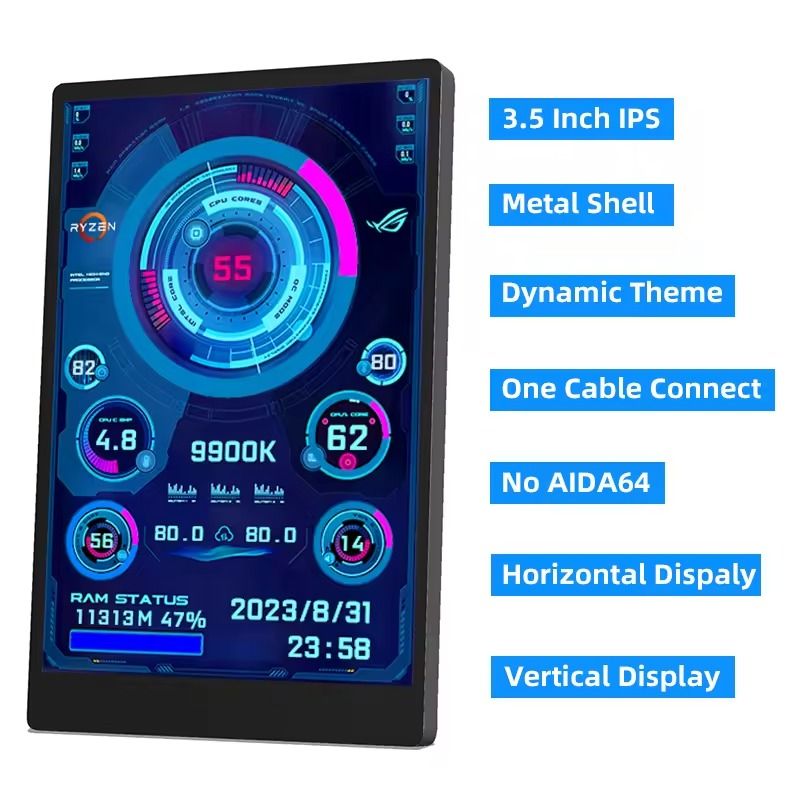 3.5 Inch USB Type-C Secondary Display for CPU GPU RAM Monitoring