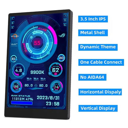 3.5 Inch USB Type-C Secondary Display for CPU GPU RAM Monitoring