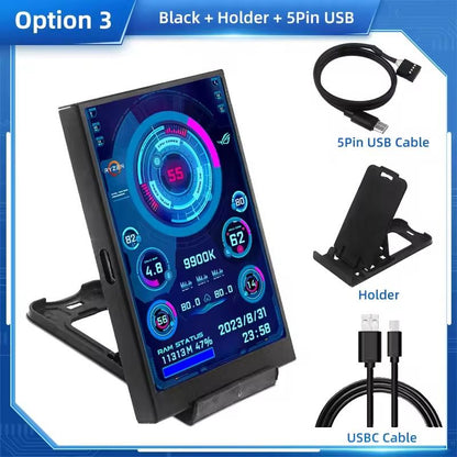 3.5 Inch USB Type-C Secondary Display for CPU GPU RAM Monitoring