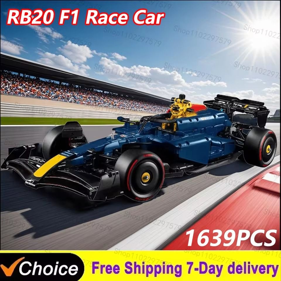 Technical RB20 F1 Racing Car Building Blocks Kit 1639PCS for Adults