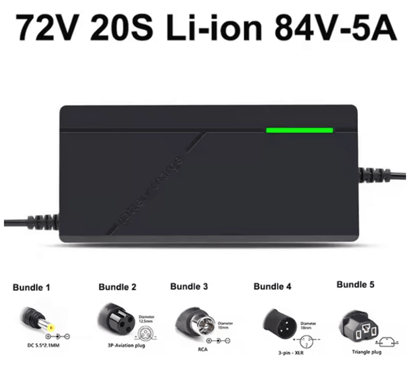 72V 5A Intelligent Fast Charger 84V with Cooling Fan
