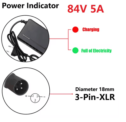 72V 5A Intelligent Fast Charger 84V with Cooling Fan