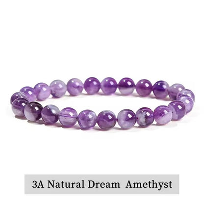 Natural Stone Bead Bracelet with Amethyst Tiger Eye and Crystal Quartz