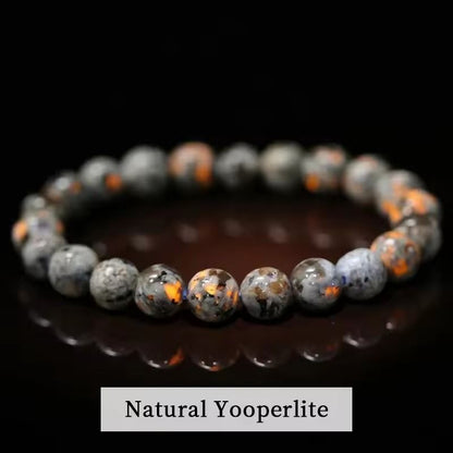 Natural Stone Bead Bracelet with Amethyst Tiger Eye and Crystal Quartz