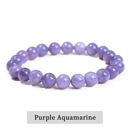 Natural Stone Bead Bracelet with Amethyst Tiger Eye and Crystal Quartz