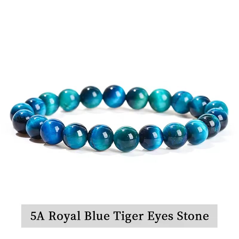 Natural Stone Bead Bracelet with Amethyst Tiger Eye and Crystal Quartz